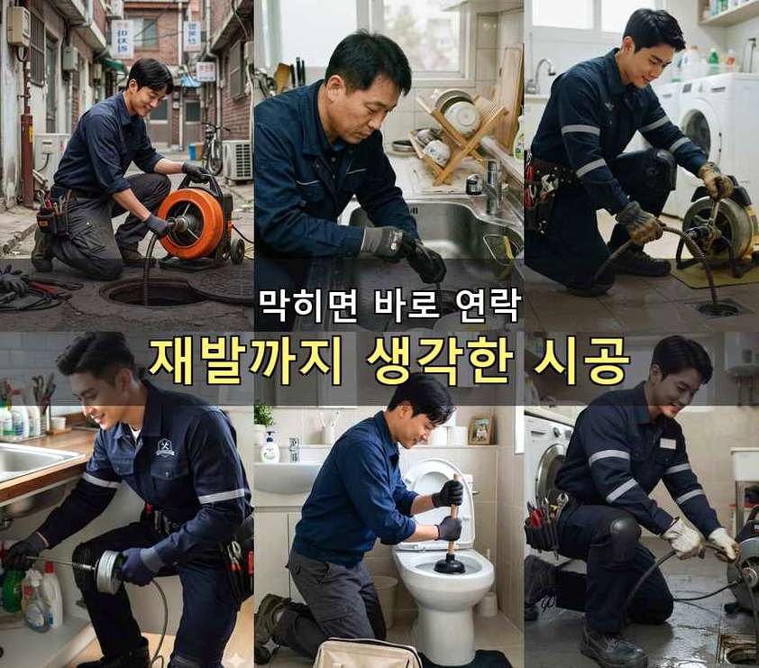 김포시 고촌읍 하수구막힘 고압세척·관통 작업 모습