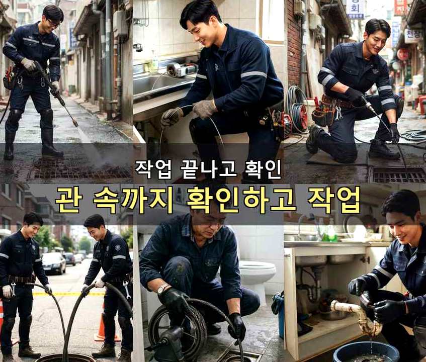 서울 관악구 낙성대동 정화조막힘 당일 처리 현장 작업 사진 - 배관해결사