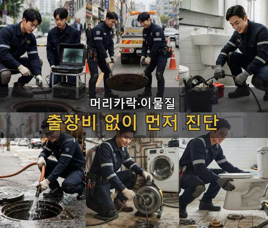 서울 관악구 난곡동 세면대막힘 가격 안내 현장 작업 사진 - 배관해결사