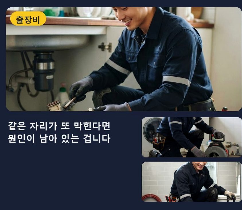 서울 관악구 낙성대동 싱크대막힘 고압세척·관통 작업 모습