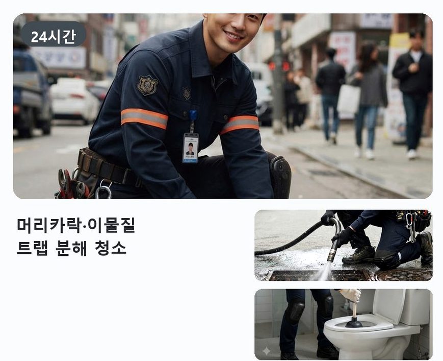 서울 관악구 난향동 변기막힘 원인 진단 현장 작업 사진 - 배관해결사
