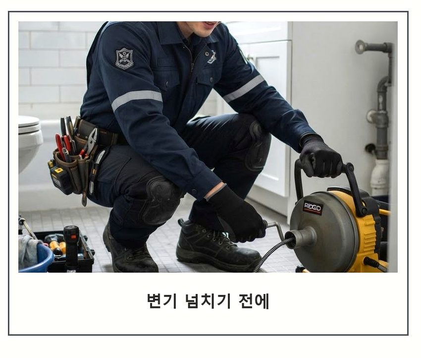 양주시 남방동 변기막힘 긴급출동 현장 작업 사진 - 배관해결사