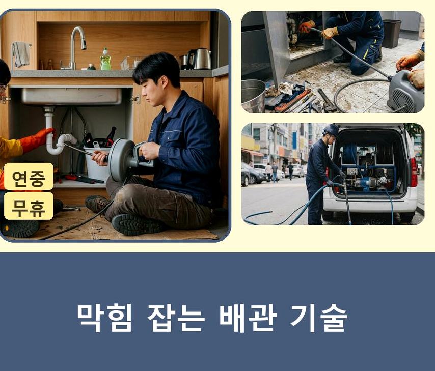 서울 관악구 남현동 싱크대막힘 24시 출동 현장 작업 사진 - 배관해결사
