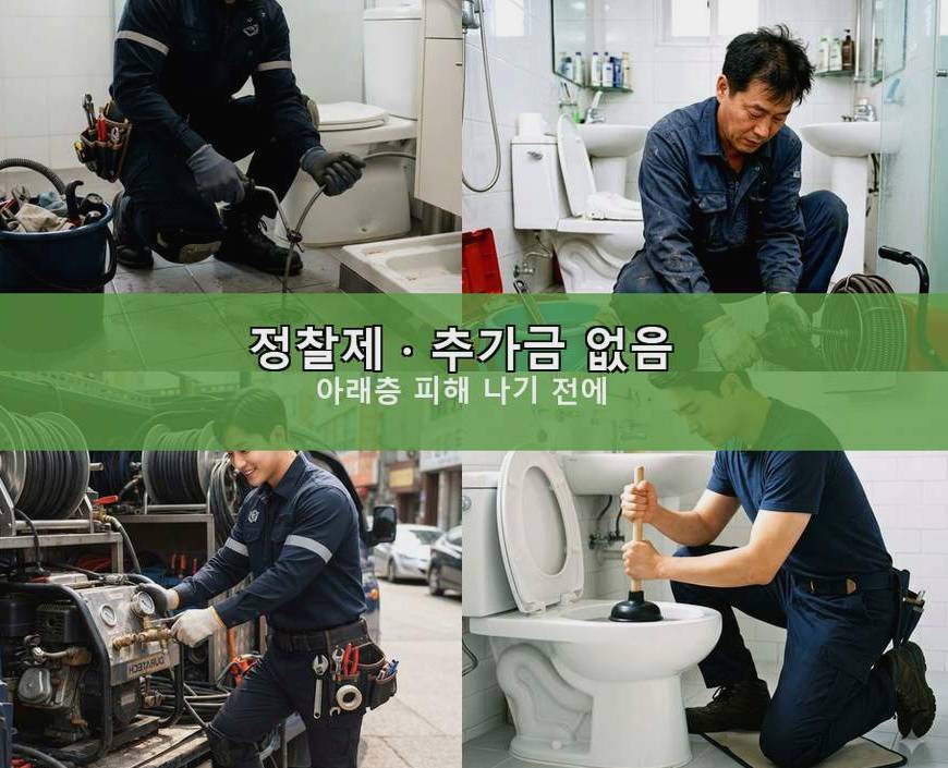 서울 동작구 노량진동 배관청소 원인 진단 현장 작업 사진 - 배관해결사