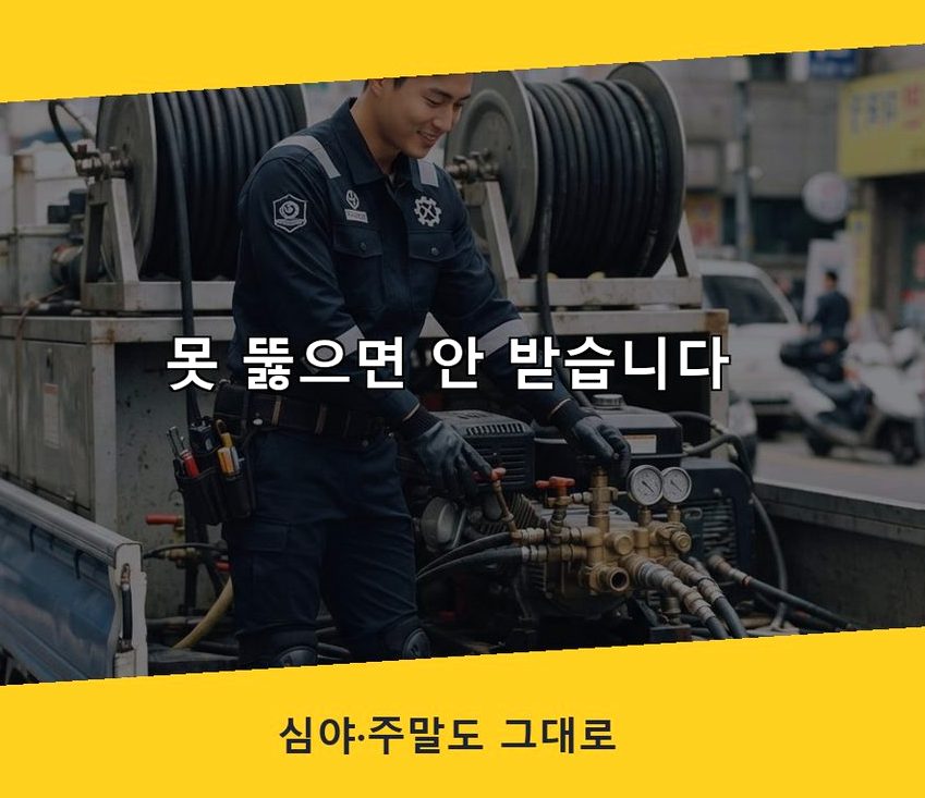 서울 동작구 노량진동 세탁기 배수구막힘 긴급출동 현장 작업 사진 - 배관해결사