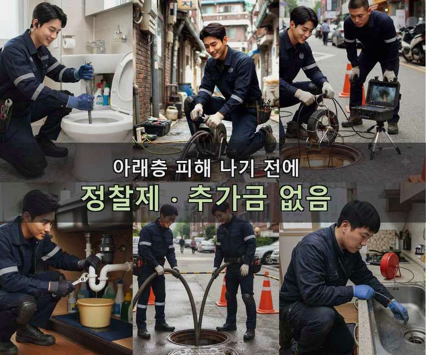서울 동작구 노량진동 하수구 냄새 원인 진단 현장 작업 사진 - 배관해결사