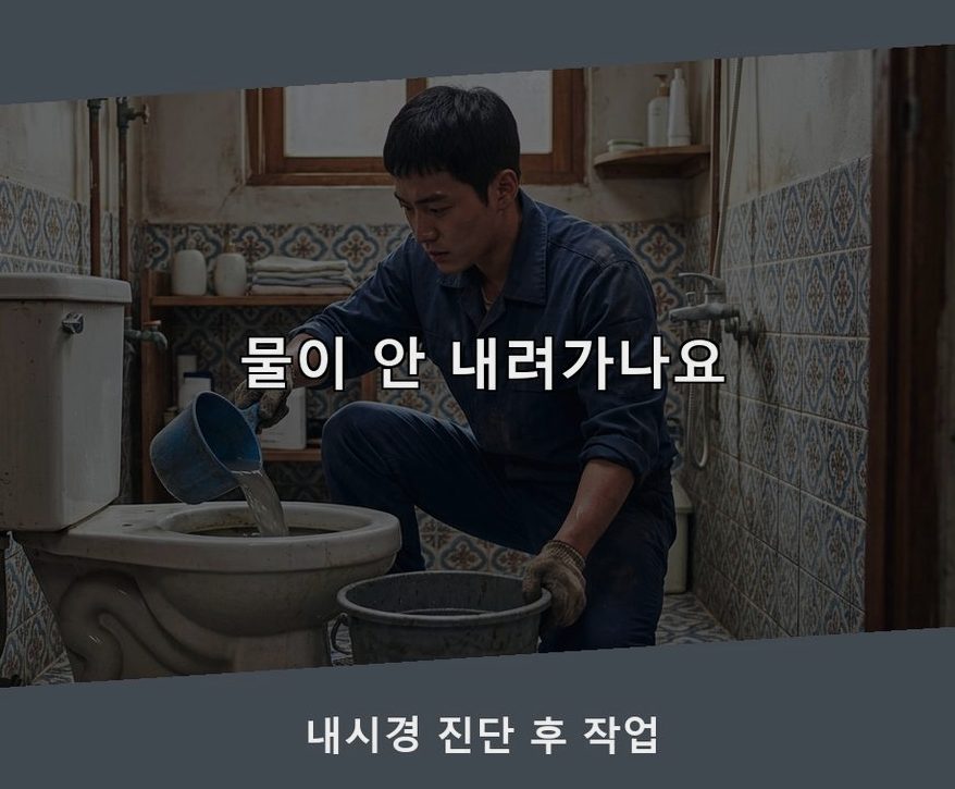 서울 강남구 논현동 베란다 배수구막힘 원인 진단 현장 작업 사진 - 배관해결사