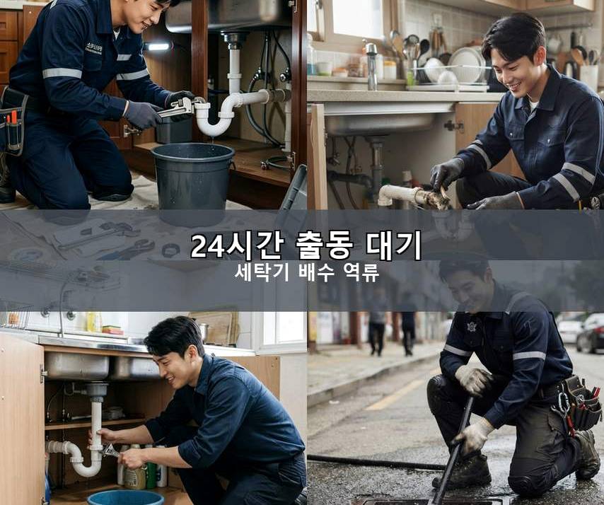 서울 강남구 도곡동 하수구막힘 고압세척·관통 작업 모습