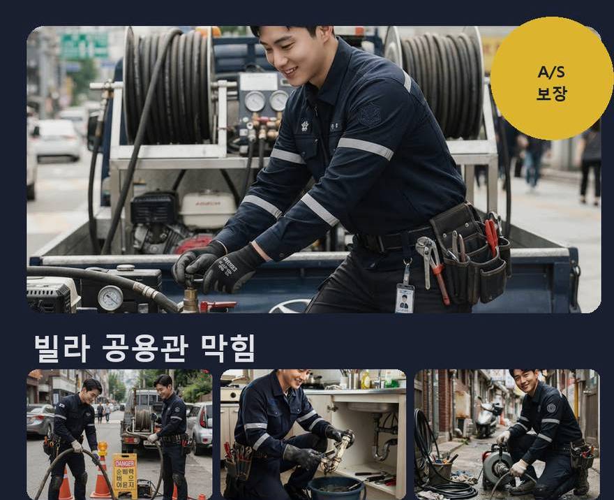 파주시 다율동 하수구막힘 업체 현장 작업 사진 - 배관해결사