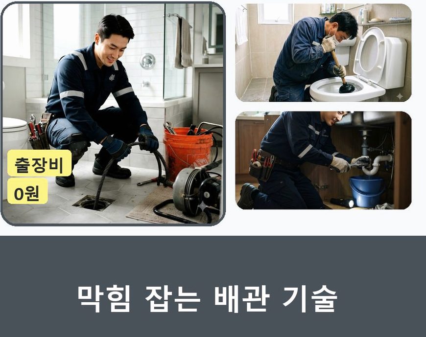 양평군 단월면덕수리 화장실 하수구막힘 출장비 무료 현장 작업 사진 - 배관해결사