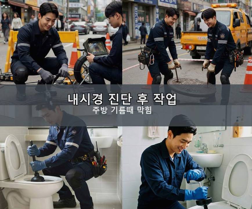 수원시권선구 당수동 세탁기 배수구막힘 비용 현장 작업 사진 - 배관해결사