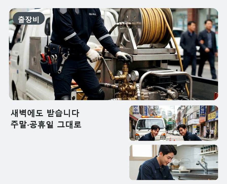 수원시권선구 당수동 오수관막힘 빠른 해결 현장 작업 사진 - 배관해결사