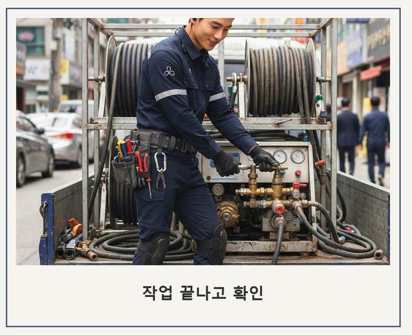 수원시권선구 당수동 정화조막힘 비용 현장 작업 사진 - 배관해결사