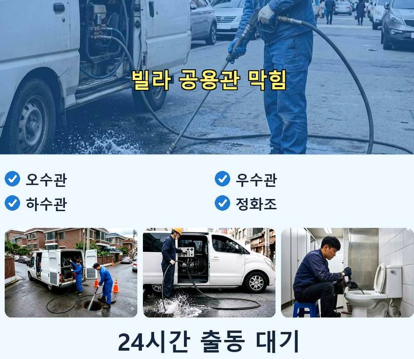 파주시 당하동 하수구막힘 24시 출동 현장 작업 사진 - 배관해결사
