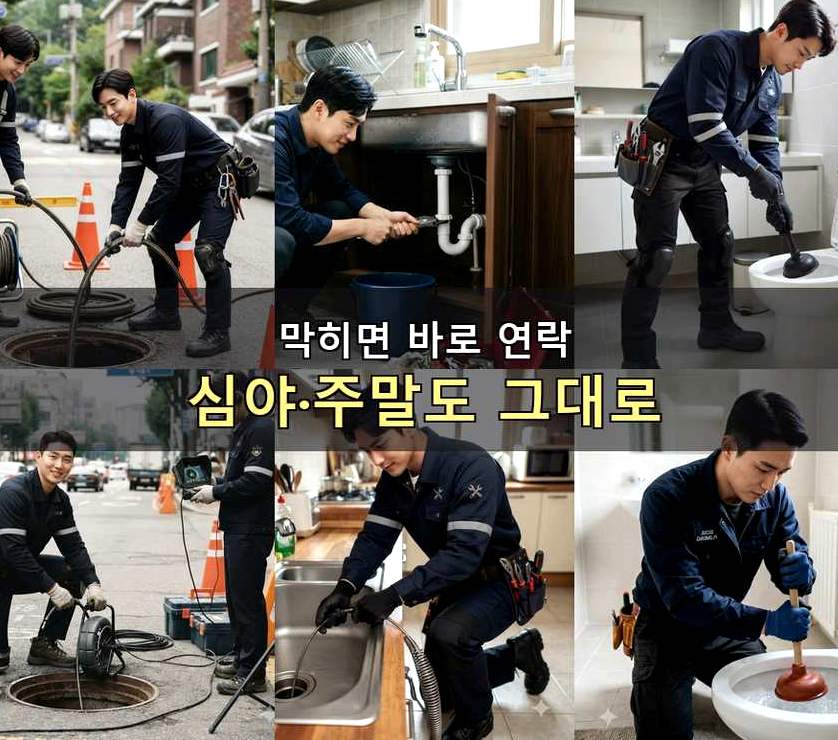 서울 동작구 대방동 오수관막힘 24시 출동 현장 작업 사진 - 배관해결사