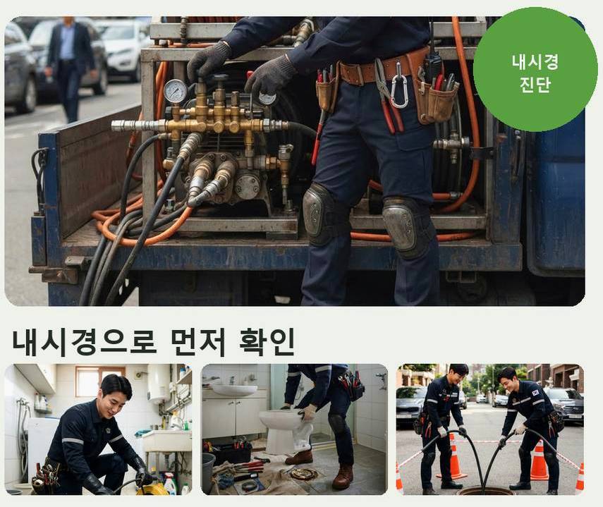 서울 동작구 대방동 욕실 배수구막힘 출장비 무료 현장 작업 사진 - 배관해결사