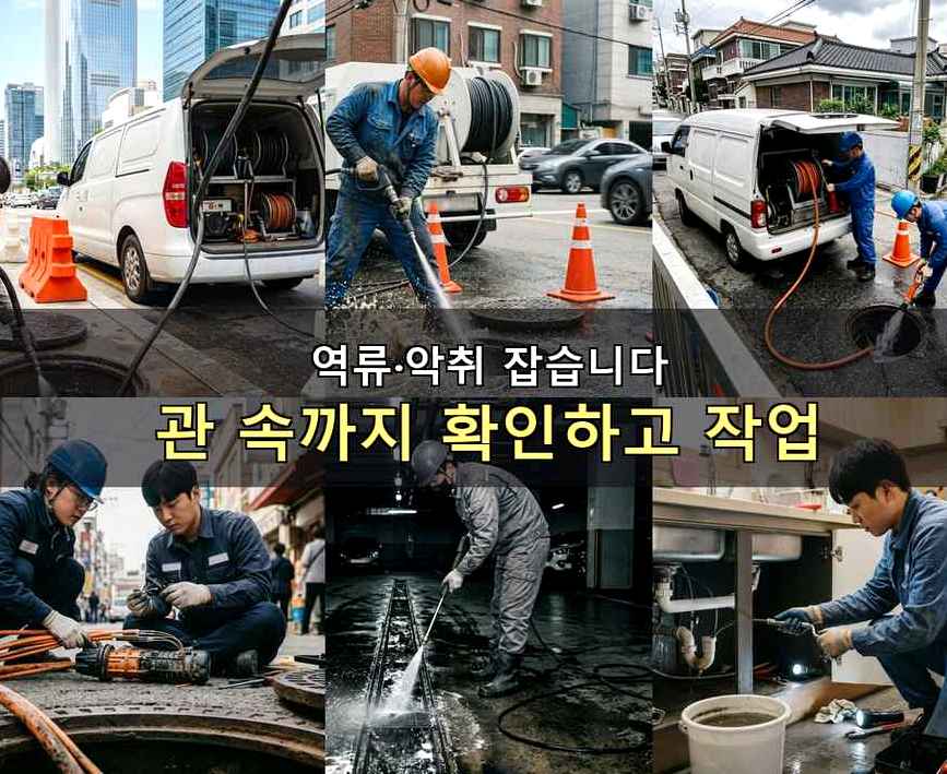 서울 동작구 대방동 정화조막힘 당일 처리 현장 작업 사진 - 배관해결사