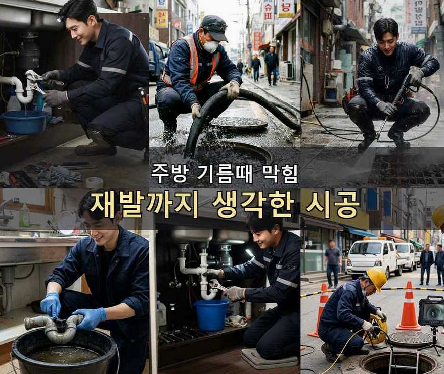 안성시 대천동 싱크대막힘 전문 업체 현장 작업 사진 - 배관해결사