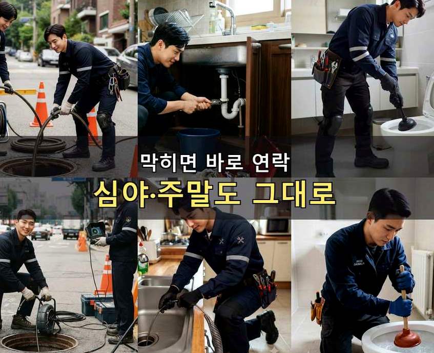 서울 강남구 압구정동 변기막힘 고압세척·관통 작업 모습