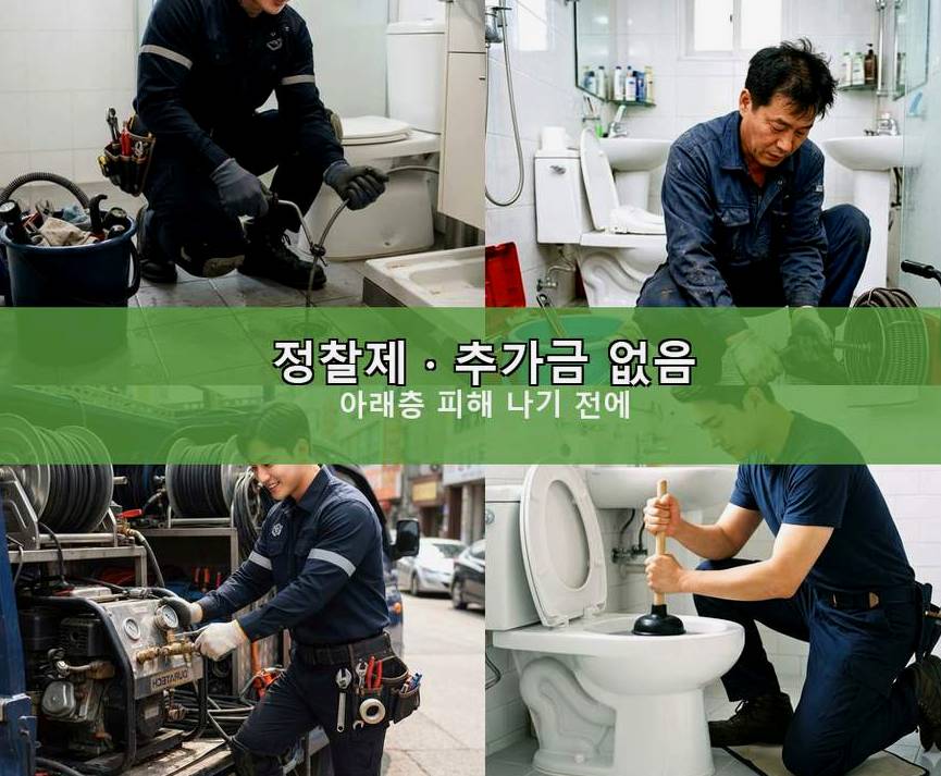서울 도봉구 도봉동 배관청소 가격 안내 현장 작업 사진 - 배관해결사