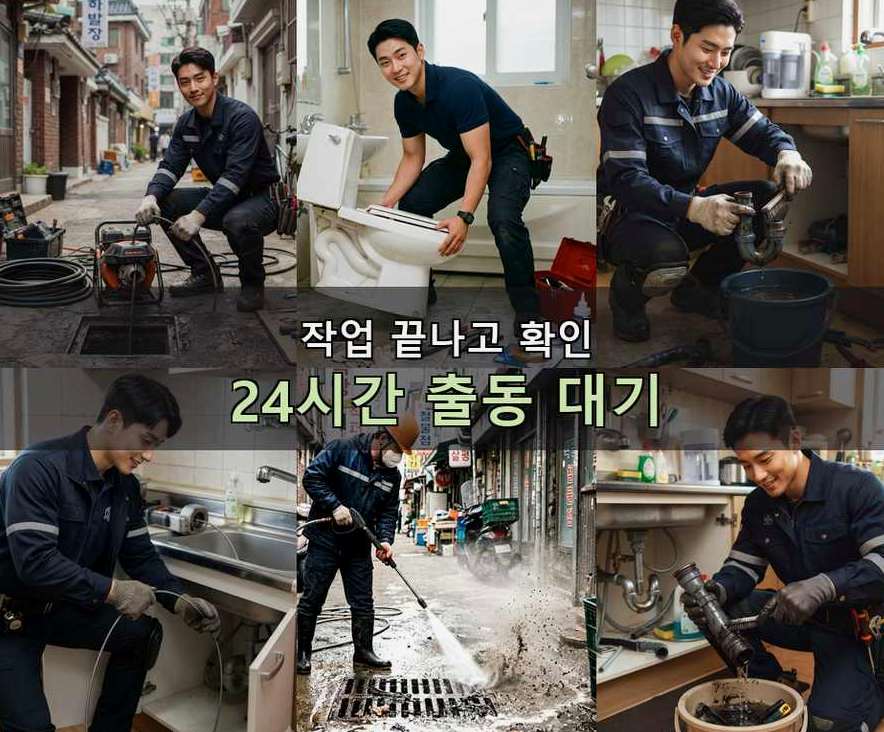 서울 성동구 도선동 세탁기 배수구막힘 당일 처리 현장 작업 사진 - 배관해결사