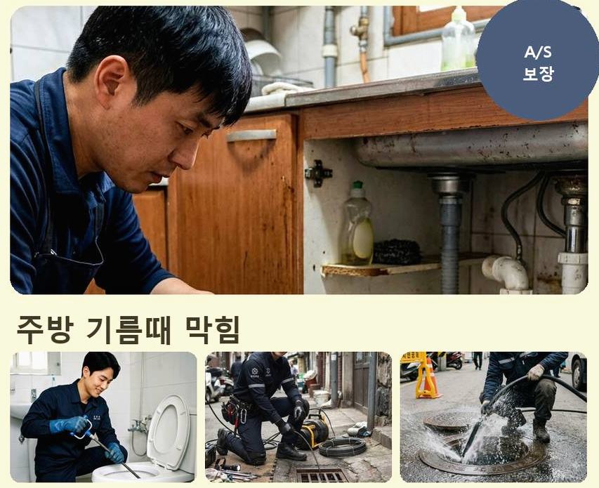 서울 성동구 도선동 정화조막힘 당일 처리 현장 작업 사진 - 배관해결사