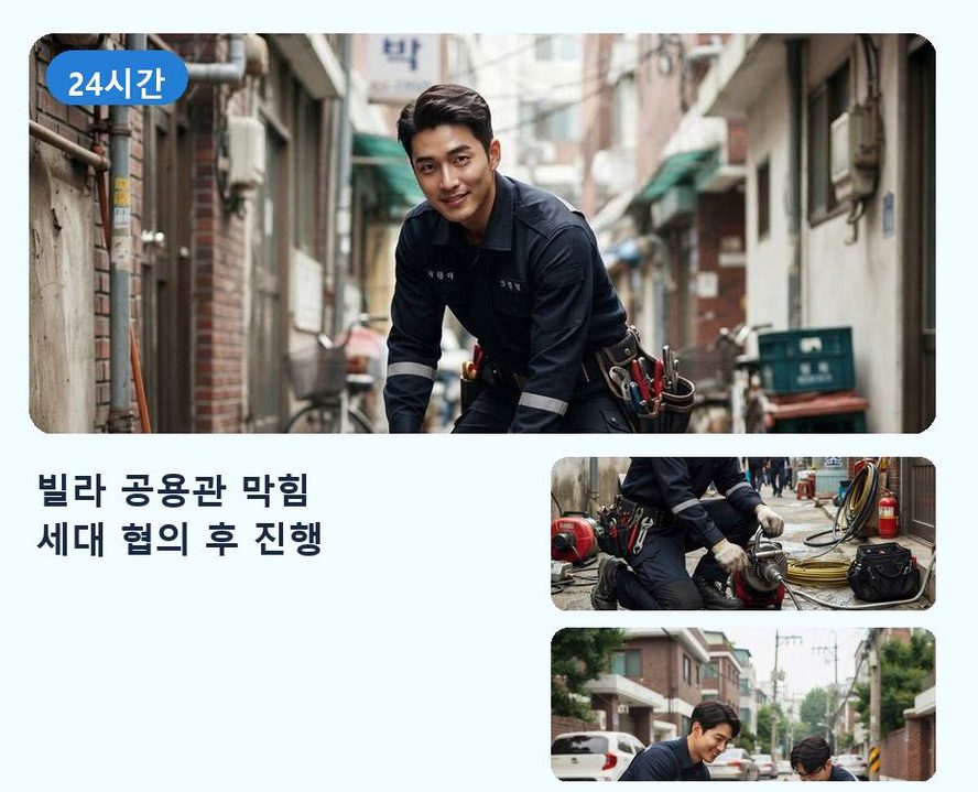 서울 성동구 도선동 하수구 냄새 뚫음 현장 작업 사진 - 배관해결사