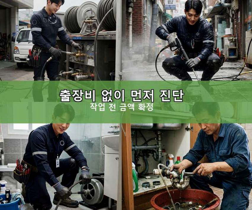 서울 동작구 동작동 오수관막힘 야간 출동 현장 작업 사진 - 배관해결사