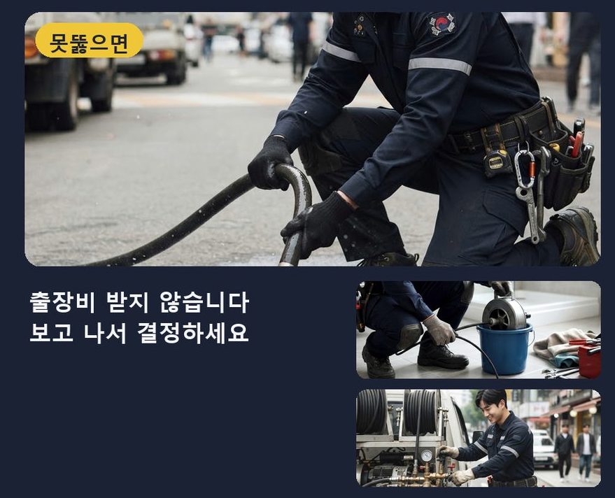 용인시수지구 상현동 변기막힘 고압세척·관통 작업 모습