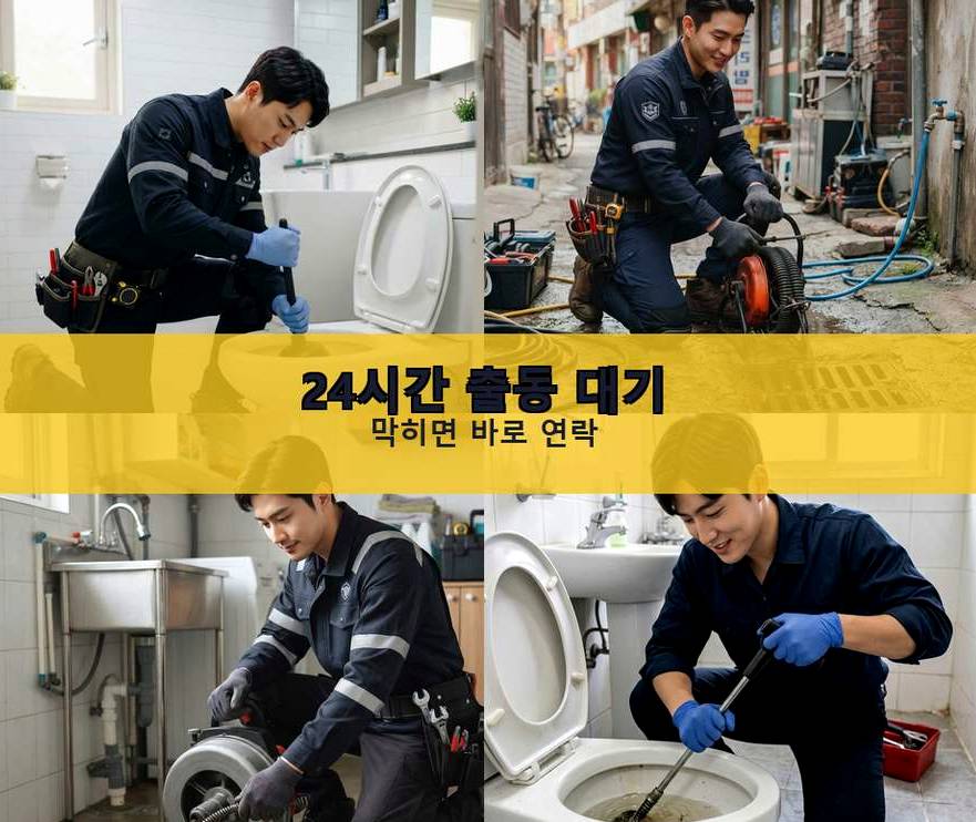 용인시수지구 동천동 주방 하수구막힘 출장비 무료 현장 작업 사진 - 배관해결사