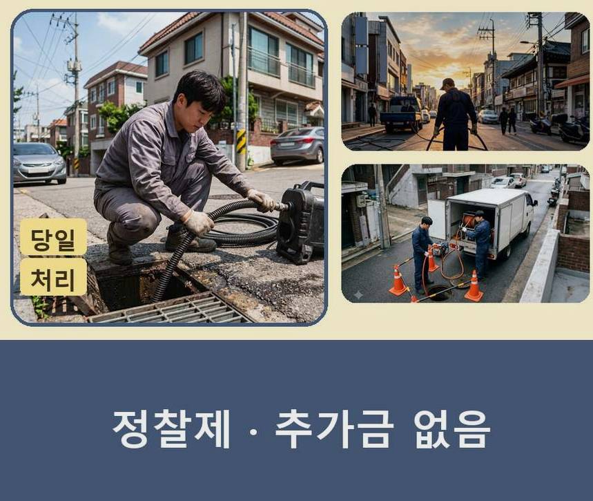 용인시수지구 동천동 하수구 냄새 당일 처리 현장 작업 사진 - 배관해결사