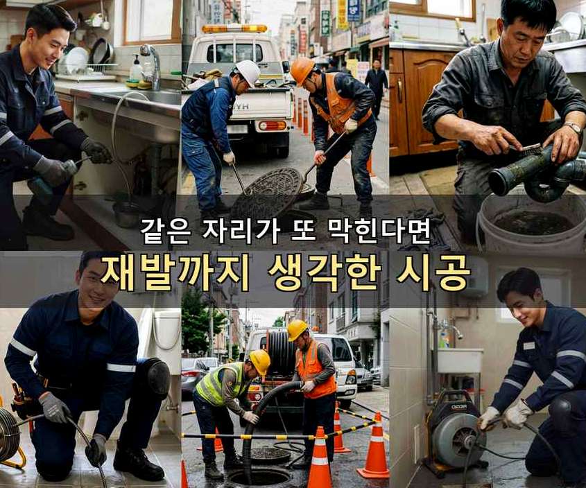 성남시수정구 둔전동 싱크대막힘 야간 출동 현장 작업 사진 - 배관해결사