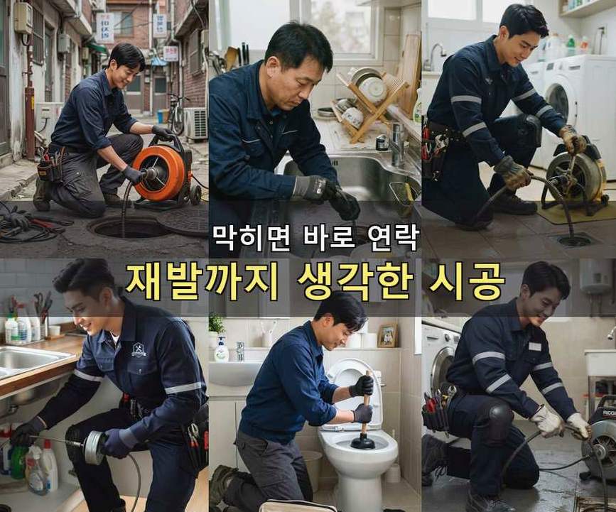 고양시일산동구 마두동 정화조막힘 긴급출동 현장 작업 사진 - 배관해결사