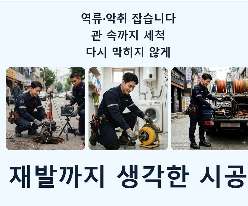 고양시일산동구 마두동 주방 하수구막힘 업체 현장 작업 사진 - 배관해결사