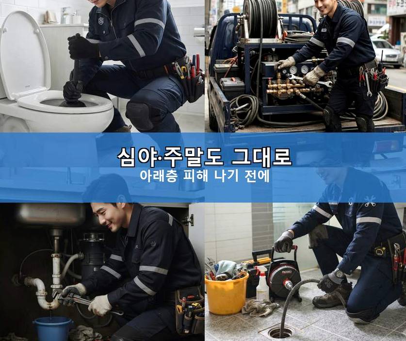 고양시일산동구 마두동 하수구 냄새 원인 진단 현장 작업 사진 - 배관해결사