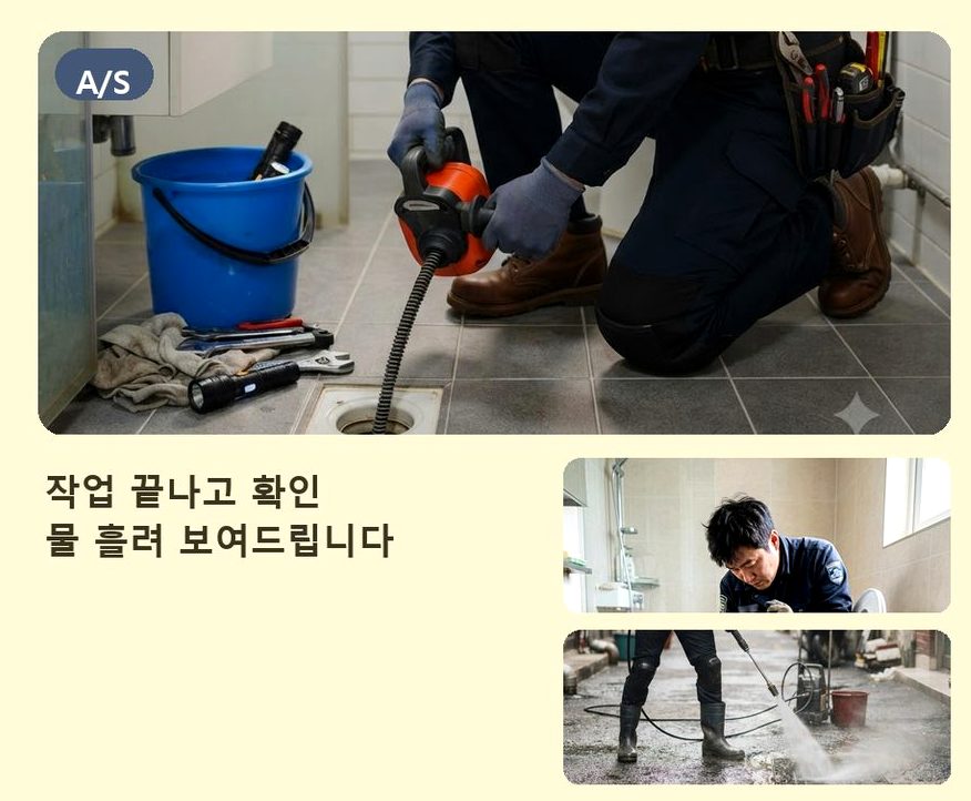 김포시 마산동 변기막힘 가격 안내 현장 작업 사진 - 배관해결사