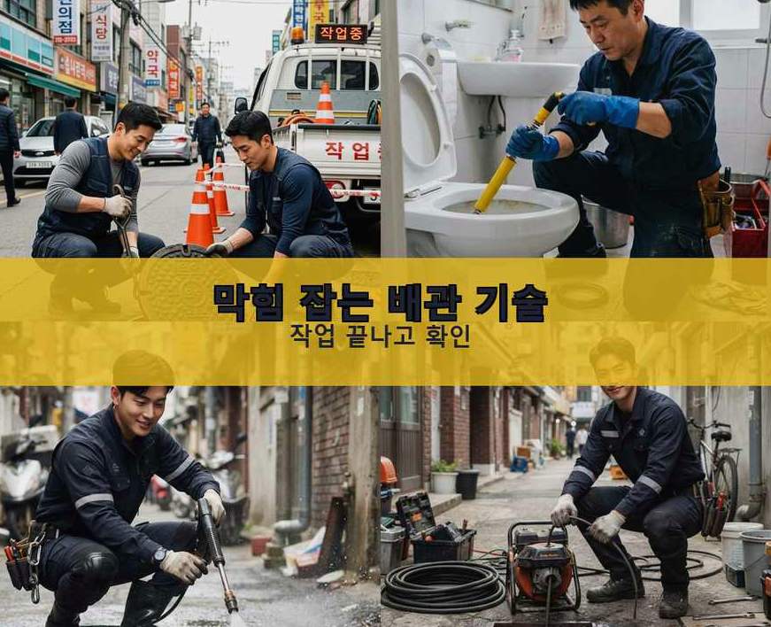 서울 성동구 마장동 배수구막힘 비용 현장 작업 사진 - 배관해결사