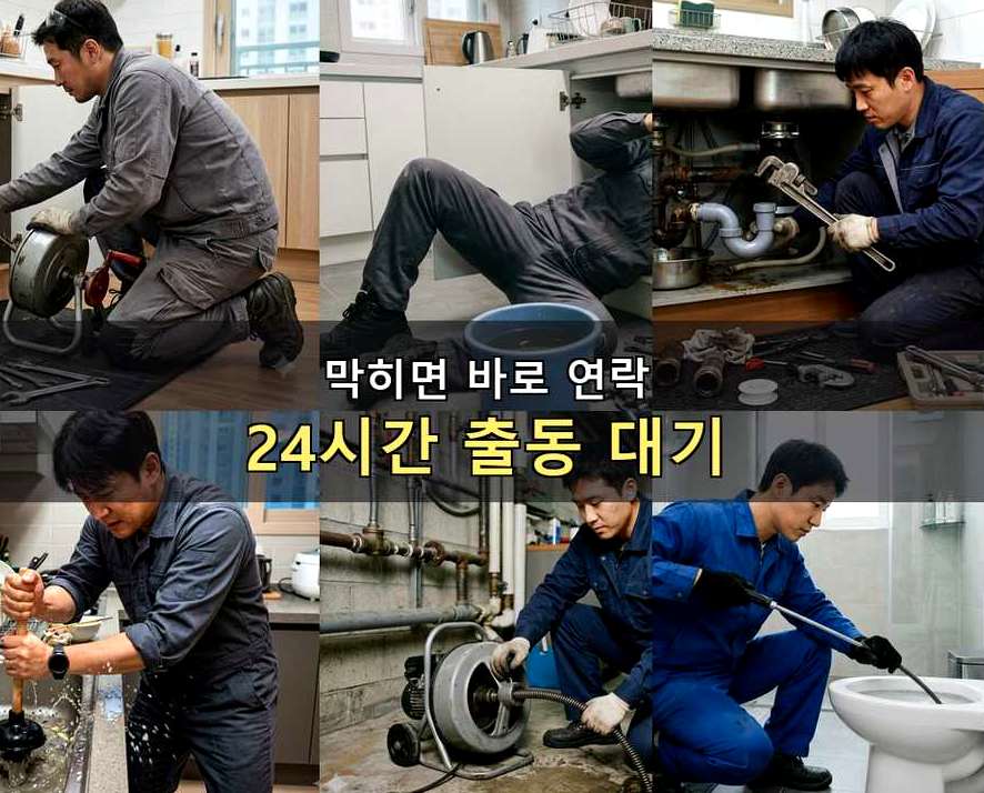 과천시 막계동 배관청소 가격 안내 현장 작업 사진 - 배관해결사