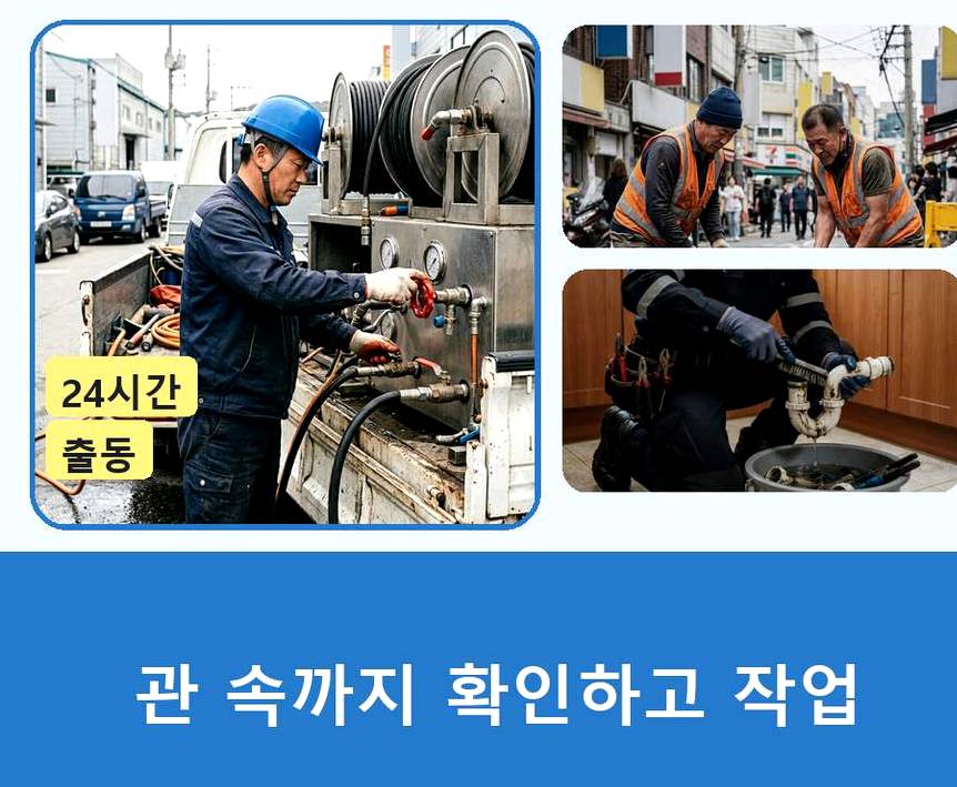 양주시 만송동 배수구막힘 당일 처리 현장 작업 사진 - 배관해결사