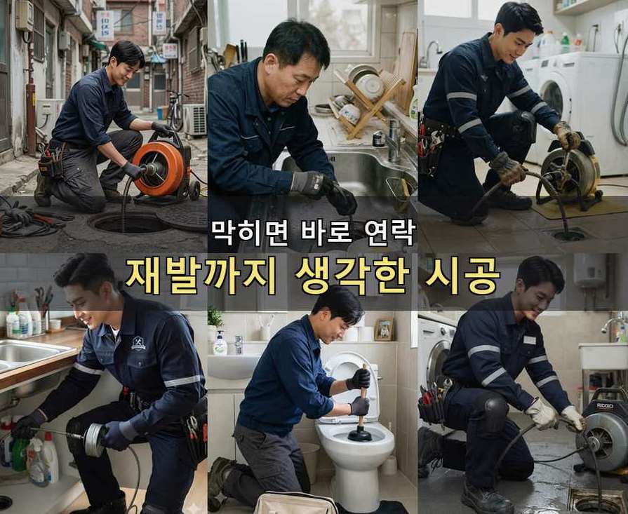 서울 중랑구 망우동 배관청소 비용 현장 작업 사진 - 배관해결사