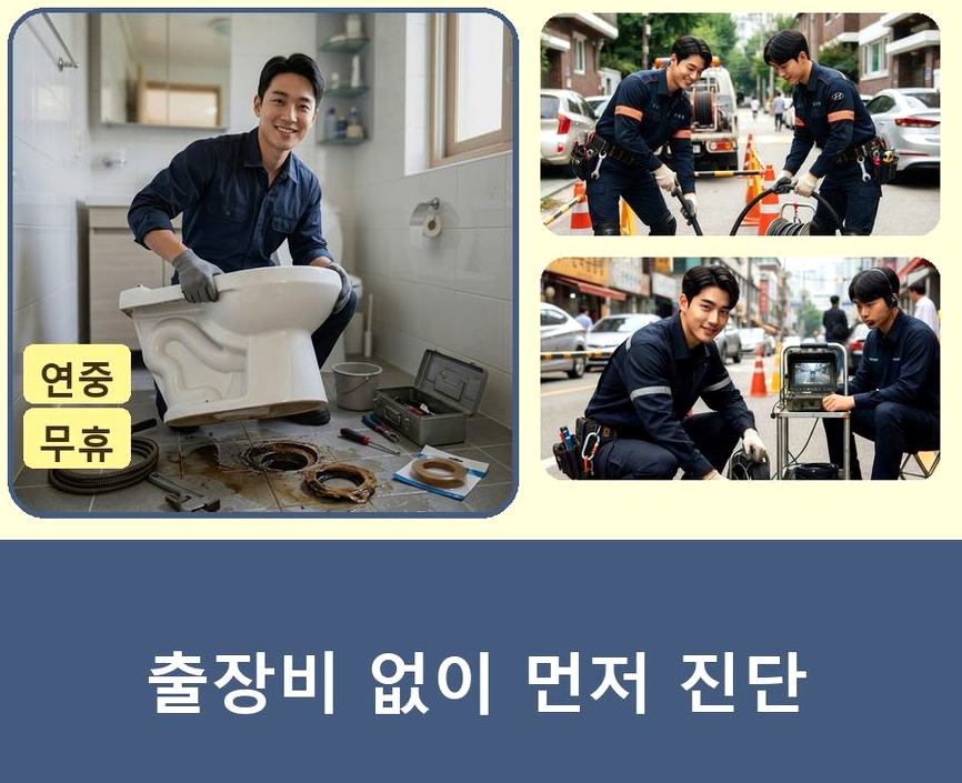 서울 중랑구 망우동 싱크대막힘 고압세척·관통 작업 모습