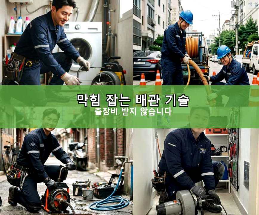 서울 중랑구 망우본동 오수관막힘 전문 업체 현장 작업 사진 - 배관해결사