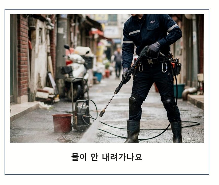 서울 중랑구 망우본동 주방 하수구막힘 전문 업체 현장 작업 사진 - 배관해결사