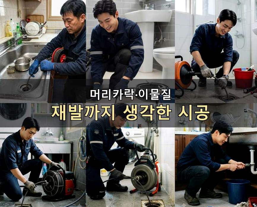 안성시 사곡동 변기막힘 고압세척·관통 작업 모습