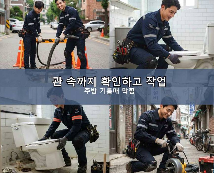 파주시 목동동 싱크대막힘 24시 출동 현장 작업 사진 - 배관해결사