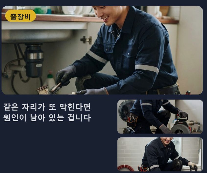 서울 중랑구 묵동 배수구막힘 가격 안내 현장 작업 사진 - 배관해결사