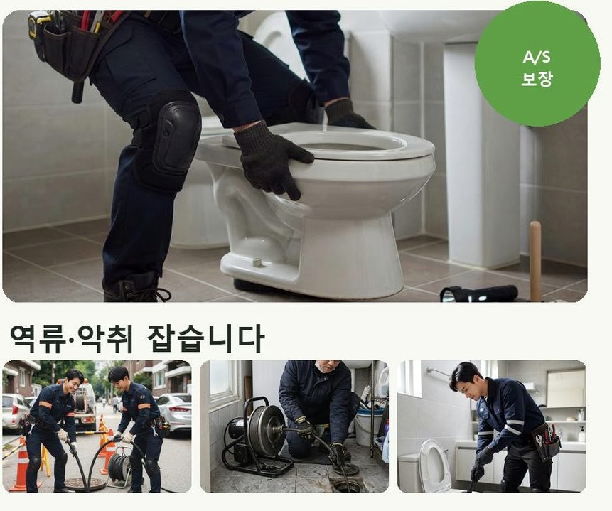 서울 중랑구 묵동 베란다 배수구막힘 가격 안내 현장 작업 사진 - 배관해결사