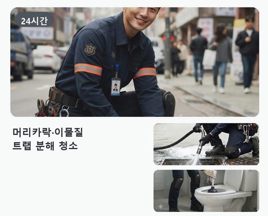 서울 중랑구 묵동 변기막힘 비용 현장 작업 사진 - 배관해결사