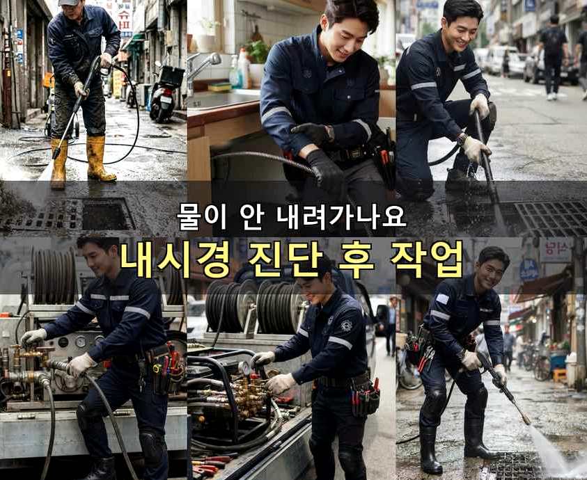 서울 중랑구 묵동 세탁기 배수구막힘 비용 현장 작업 사진 - 배관해결사