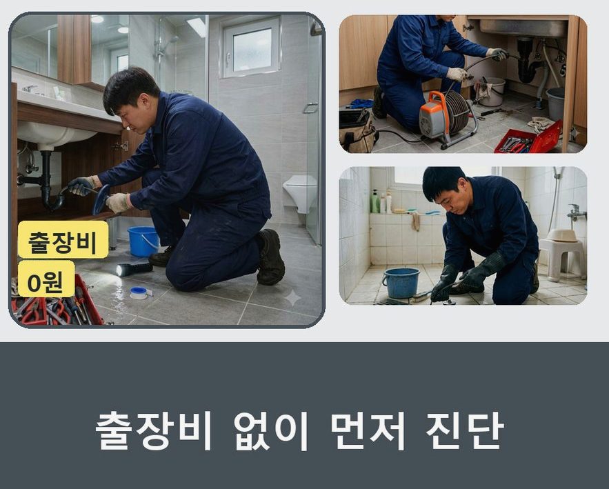 서울 중랑구 묵동 싱크대막힘 야간 출동 현장 작업 사진 - 배관해결사